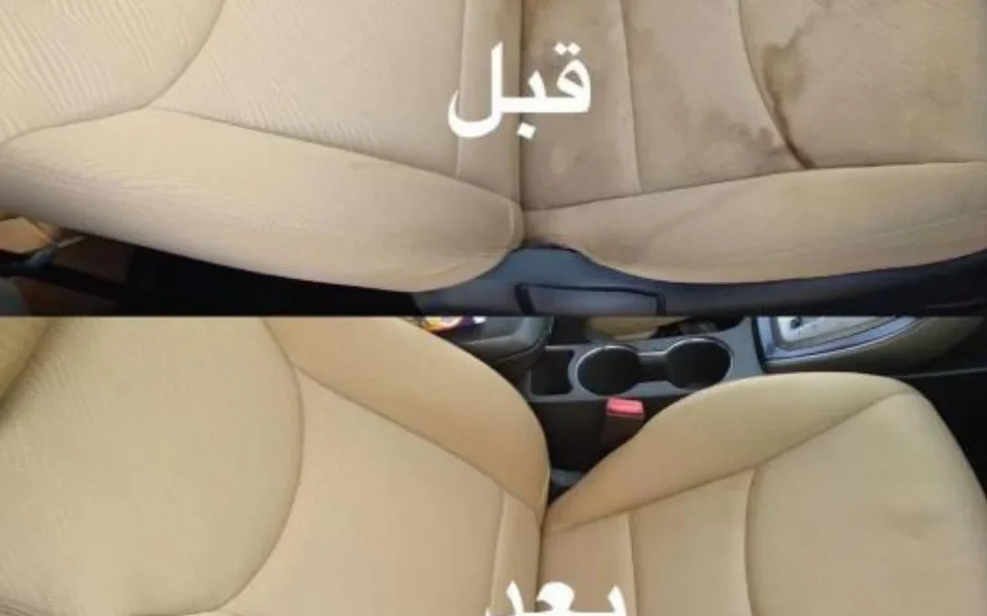 سيارة أثناء غسيل سيارات متنقل بالبخار بالرياض ضمن جدول عناية دوري من مغسلة كاربي المتنقلة